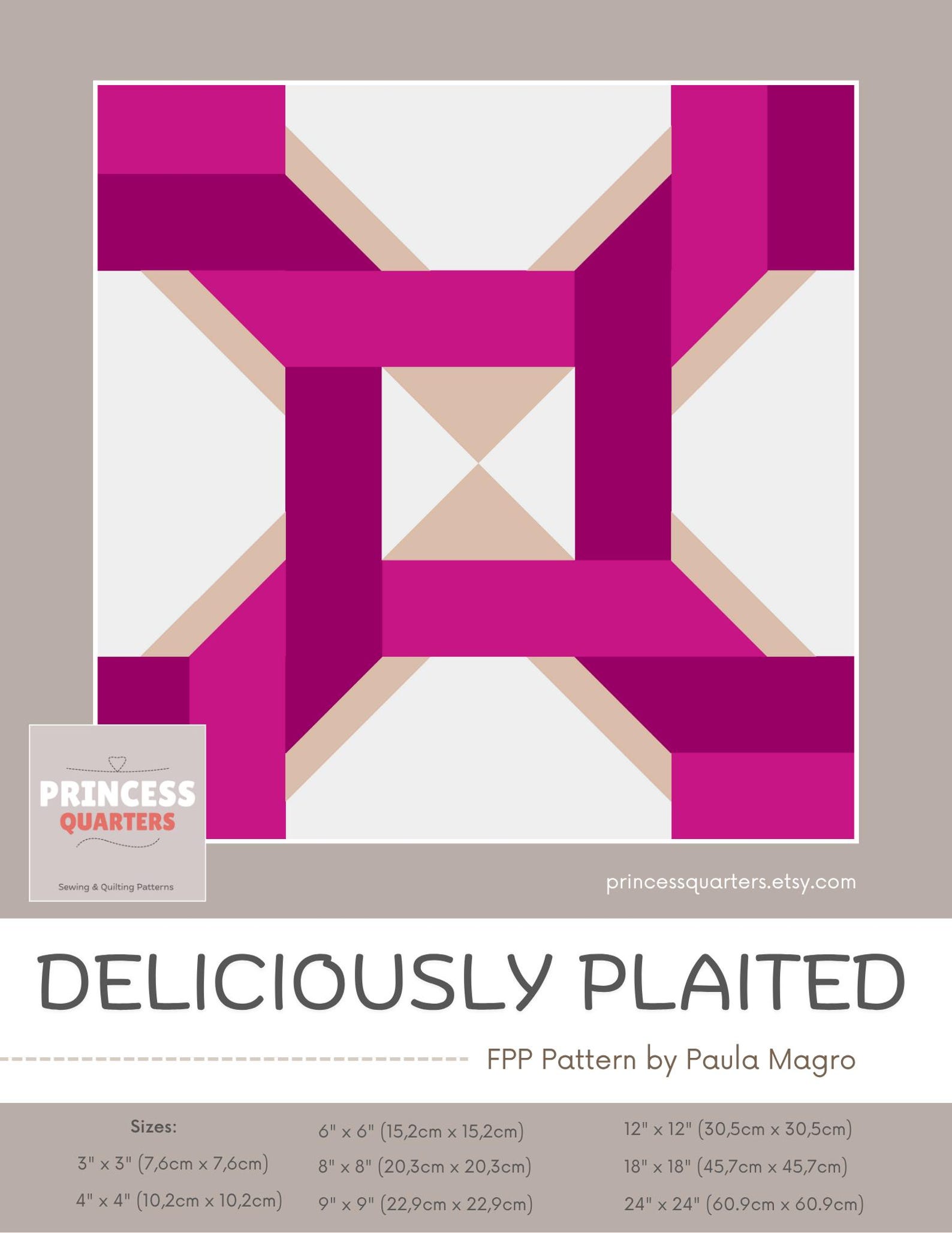 Quilt Block Foundation Paper Pattern, Geometric Block, Commercial Use ...