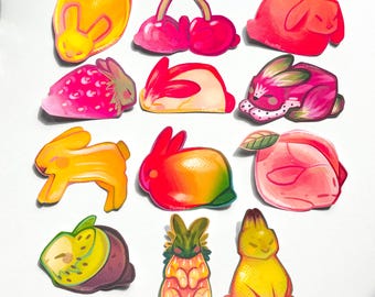 Fruit Bunny Stickers