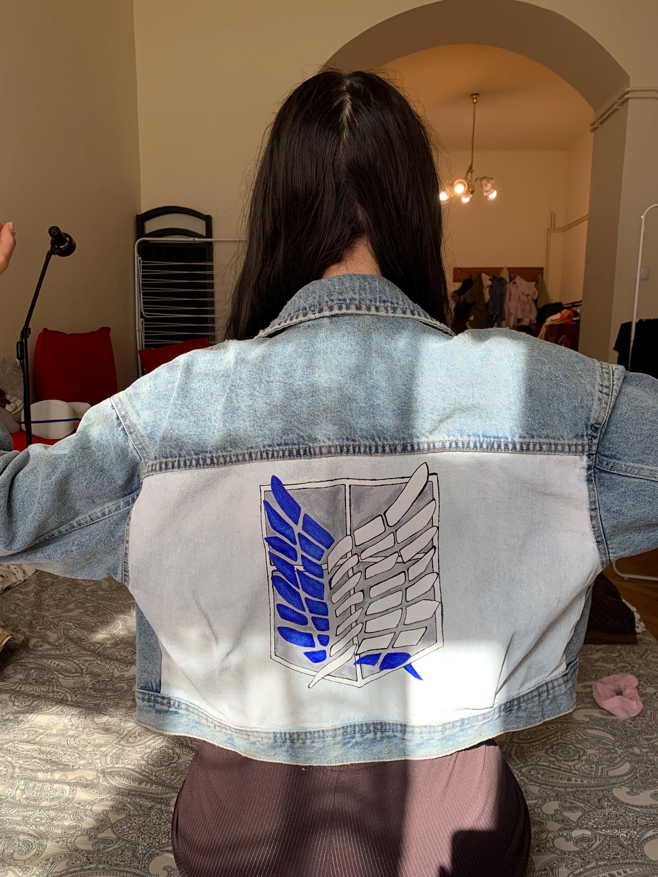 Survey Corps Aot Denim Jacket Attack On Titan Jean Jacket New