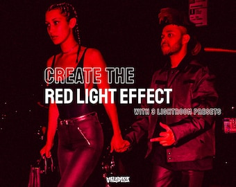 Red Light Effect Presets: Nighttime Photography, Neon (Lightroom Mobile & Desktop)