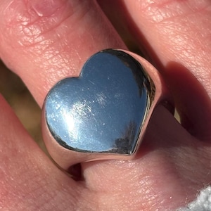 Heart Signet Ring | PMC  (Precious Metal Clay)