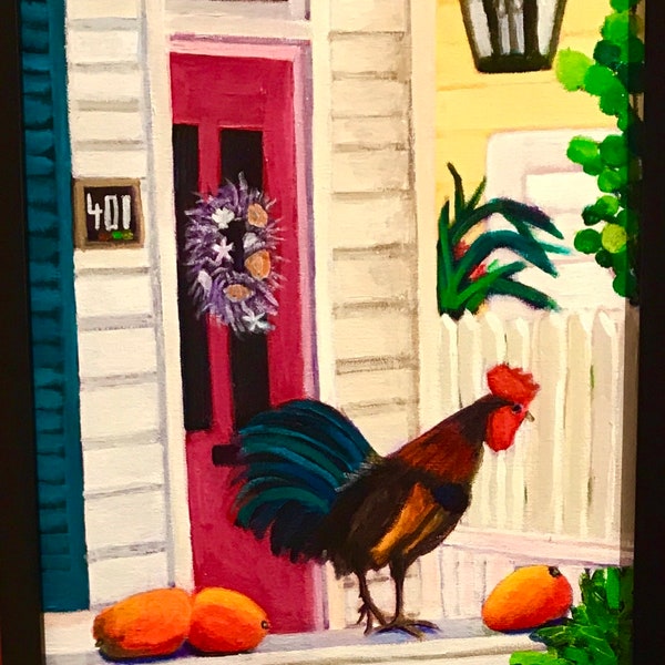 Key West Rooster Art Etsy