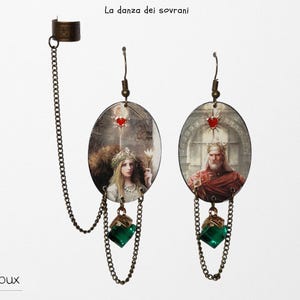 Orecchini creati riciclando le carte dei tarocchi 'Heaven & Earth' (Lo Scarabeo) -Bigiotteria artigianale. Anallergici.