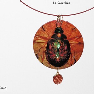 Collana semirigida creata riciclando le carte degli oracoli 'The Spirit Animal Oracle' (Hay House Inc) -Bigiotteria artigianale.