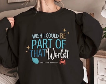 Sweater met ronde hals de kleine zeemeermin | Disney-shirt | Disney-merchandise | Shirt Part of Your World | Het overhemd van de kleine zeemeermin