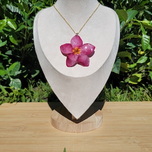 Real Plumeria Flower Necklace | 925 Sterling Silver or 18k Gold Chain