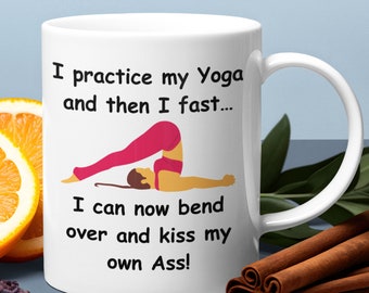 Funny Yoga Pose Coffee Mug, UK Made Gift
