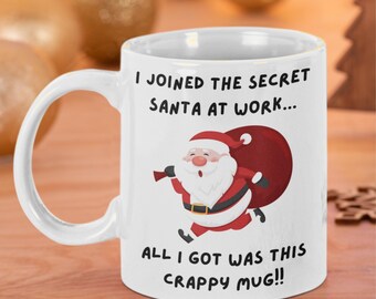Divertida taza de café de amigo secreto, regalo para compañeros de trabajo, regalo de broma de Navidad