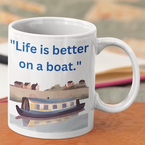 Regalo per il proprietario di una barca Una tazza da caffè per la nautica per un amante della barca. Regalo per barca stretta "La vita è migliore su una barca" Regalo per gli amanti della barca, regali per i proprietari di barche.