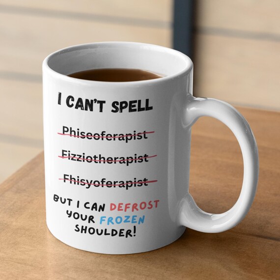 Funny Physiotherapist Mug, "Defrost Frozen Shoulder"