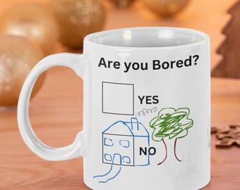 Arbeitskollege Geschenk, geheime Weihnachtsmann Geschenk, humorvolle Tassen, Becher für Arbeitskollege, bester Freund präsentiert ""Bist du gelangweilt"" Becher."