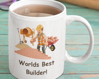 Taza de constructor de renombre mundial, regalo divertido para albañil