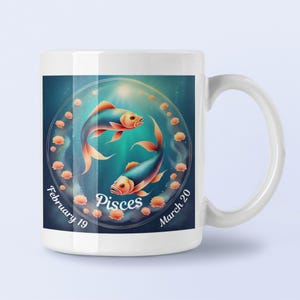 Pisces Astrology Mug, Pisces Zodiac Mug, Astrological mug, Pisces Gift, Pisces Cup Gift.