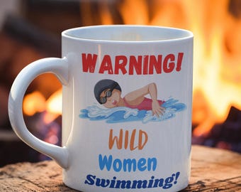 Wilde Schwimmen Tasse, Kaltwasser Schwimmer Geschenk, Frauen Schwimmer