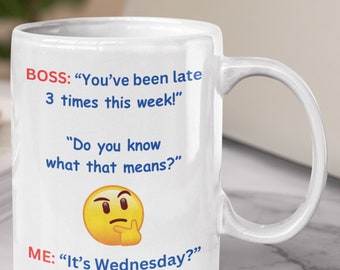 Lustige Büro-Kaffeetasse, ""It's miday?"" Keramik Becher