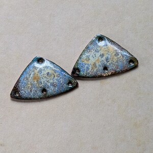 Enameled Copper Connectors Speckled Light Blue Pair (18241)