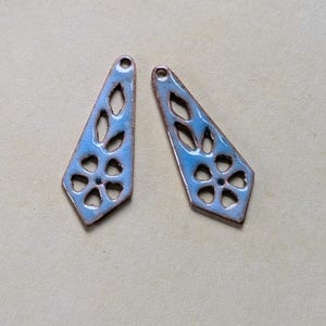 Flowers Artisan Enamel Earring Components Light Blue (18242)