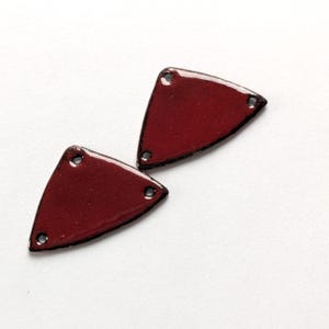 Enameled Copper Connectors Earrings Bracelets Necklaces Deep Red (17865)