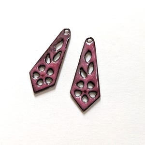 Flowers Artisan Enamel Earring Components Flowers Rosy Pink (18339)
