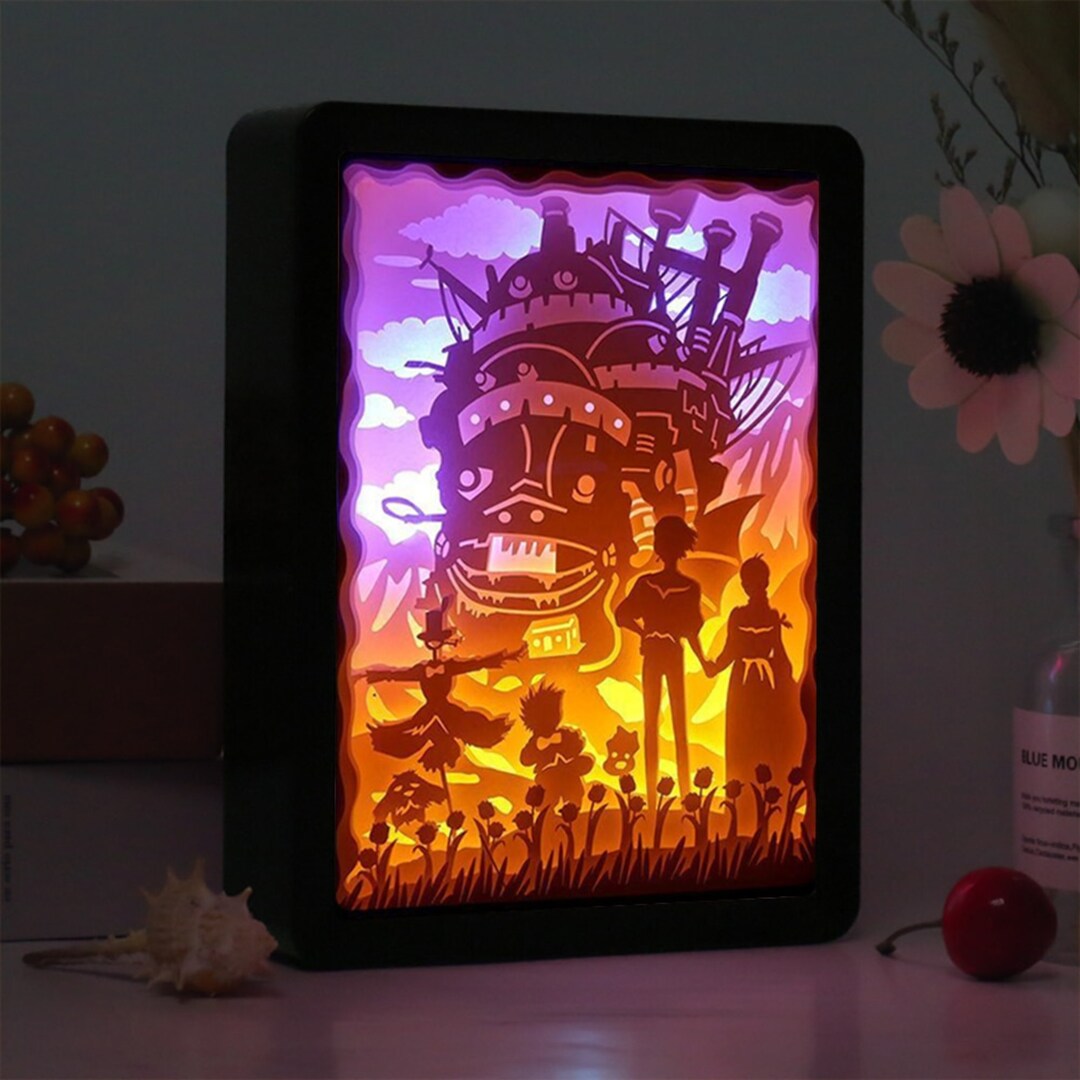 Howls Moving Castle 3D Printed Led Light Box Lamp Bedside Etsy