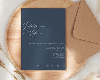 SIMPLE WEDDING INVITATION | classic editable invite | digital customizable wedding invitation | isabella wedding invite