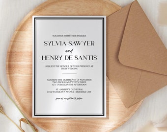 CLASSIC WEDDING INVITATION | classic editable invite | digital customizable wedding invitation | sylvia wedding invite