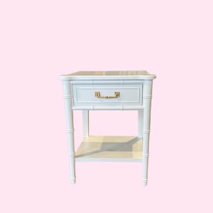 Refinished Henry Link Bali Hai Faux Bamboo Nightstand - Ready to ship!