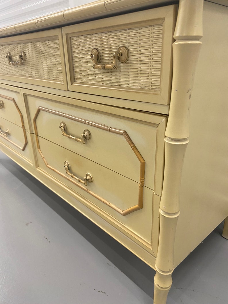 Vintage Broyhill Faux Bamboo Dresser Etsy