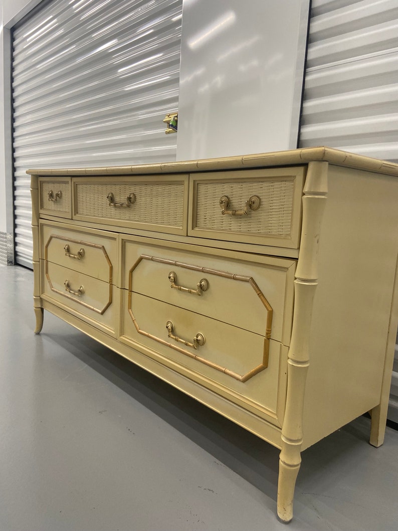 Vintage Broyhill Faux Bamboo Dresser Etsy