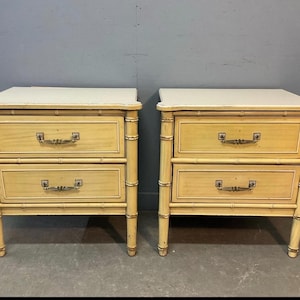 Customize: Pair of Henry Link Bali Hai Faux Bamboo Nightstands