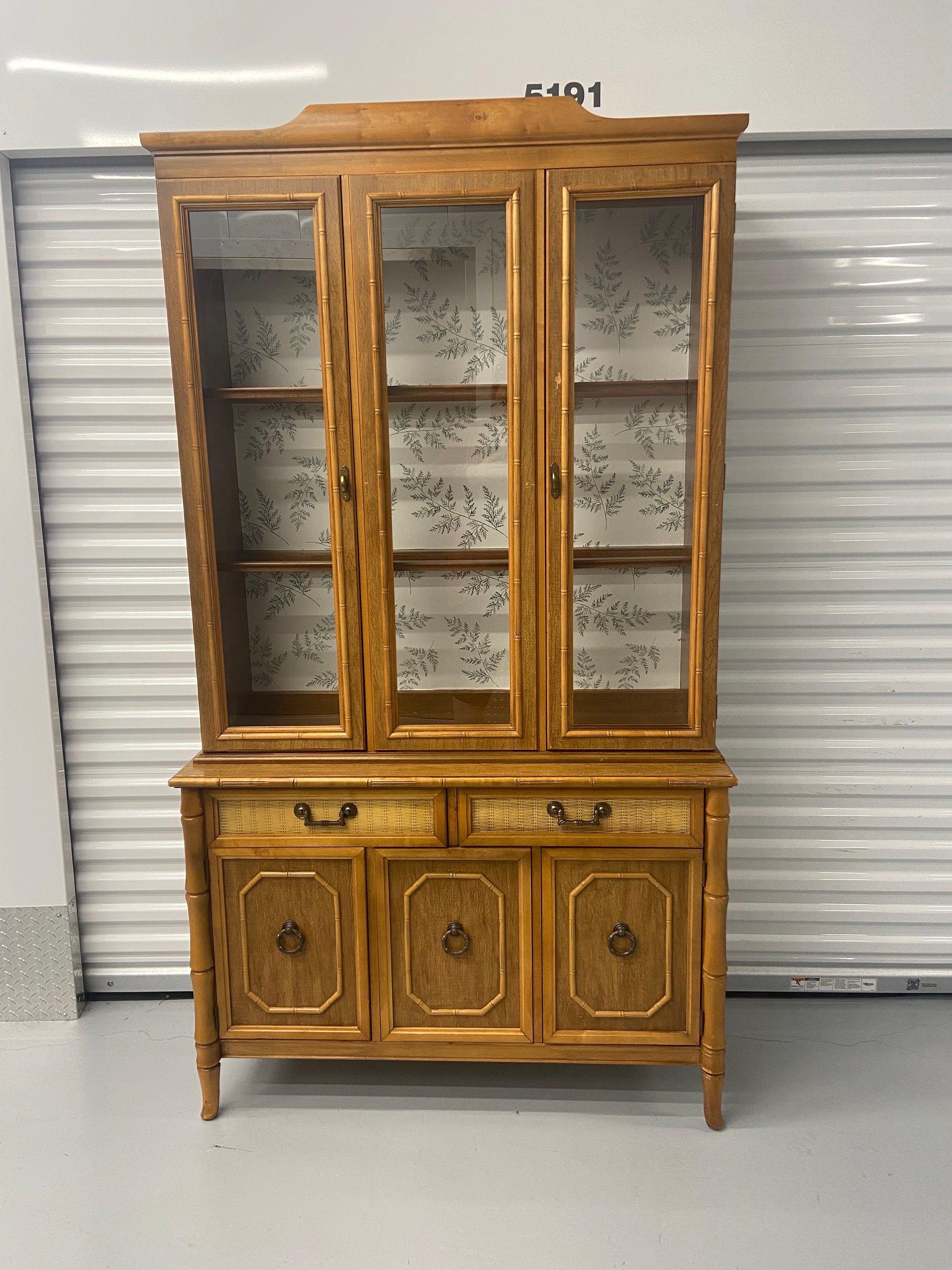 Broyhill Faux Bamboo China Cabinet Etsy