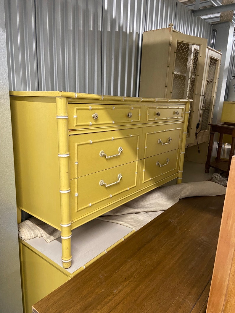 Thomasville Allegro Faux Bamboo Dresser 3drawer Etsy