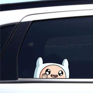 Finn the Human | Peeker | Peeking | Peek | Car Vinyl Stickers | Cartoon Characters | Car Decals | Laptop | Phone | Mugs | Adventure Time