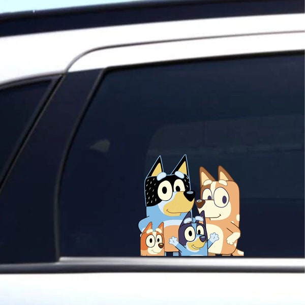 Bluey Family | Peeker | Peeking | Peek | Car Vinyl Stickers | Anime Stickers | Laptop | Phone | Cartoon Characters | Mom and Dad