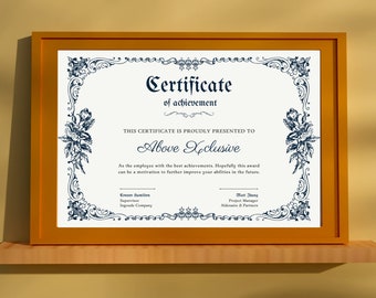 Modern Vintage Certificate of Achievement | Editable Templates | Printable template