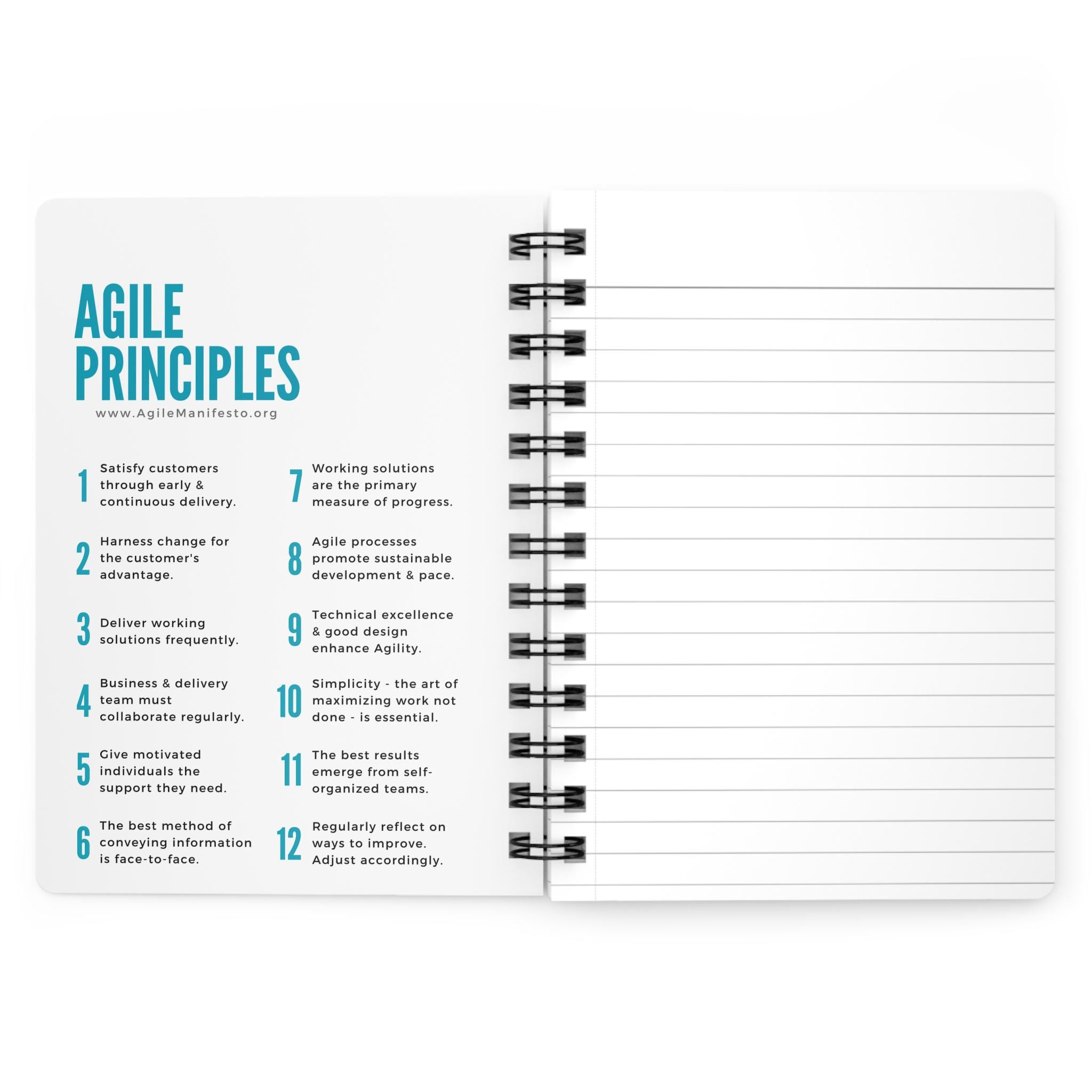 Agile Values & Principles Notebook (small, Glossy, 5x7, Teal) - Etsy