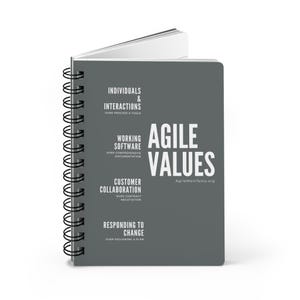 Agile Values Notebook (Small, Glossy, 5x7, Grey)