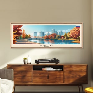 Khimki Russia Travel Print Wall Art, Panoramic City Art, Travel Art, Wall Decor, Vacation Gift, Framed Canvas Print Or Metal Art