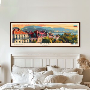 Ruse Bulgaria Travel Print Wall Art, Panoramic City Art, Travel Art, Wall Decor, Vacation Gift, Framed Canvas Print Or Metal Art