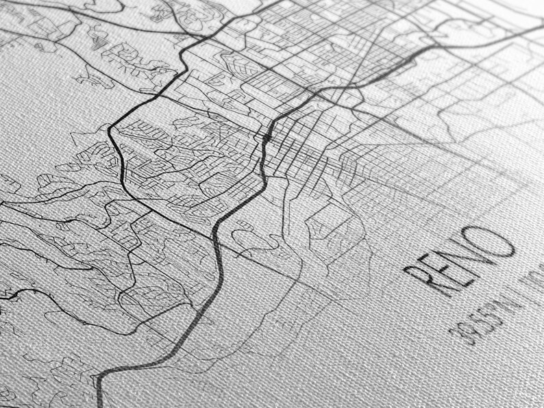 Reno City Map Nevada Art Map Print Minimalist Wall Art - Etsy