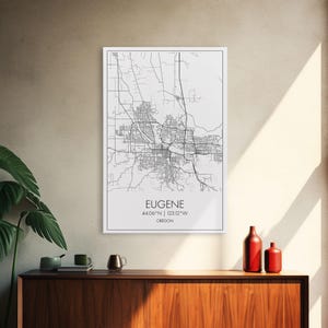 Eugene Oregon Map Art: Minimalist City Canvas Print