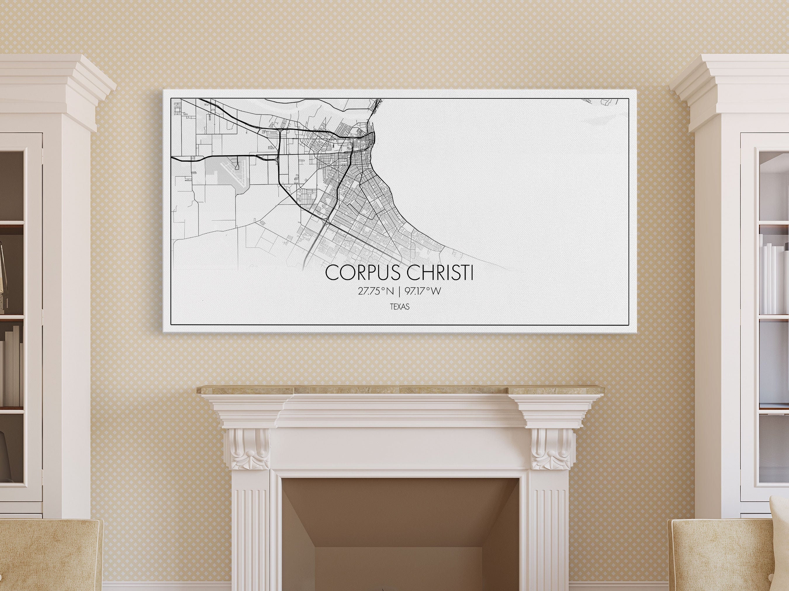 Corpus Christi Street Map Texas Map Map Print Minimalist - Etsy