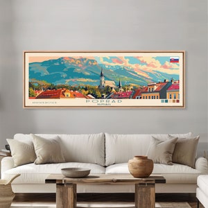 Poprad Slovakia Travel Print Wall Art, Panoramic City Art, Travel Art, Wall Decor, Vacation Gift, Framed Canvas Print Or Metal Art