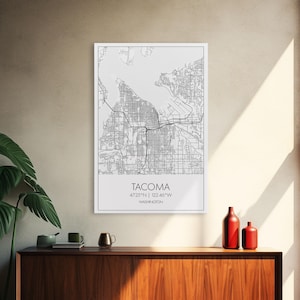 Tacoma Washington Street Map Art: Modern City Canvas Print
