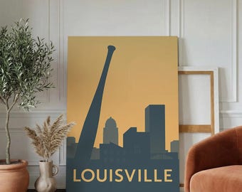 Louisville Travel Poster, Framed Canvas Print, Vintage City Poster Art, Louisville Art Print, Travel Art Print, Travel Poster Art