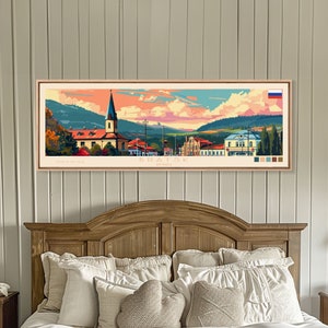 Bratsk Russia Travel Print Wall Art, Panoramic City Art, Travel Art, Wall Decor, Vacation Gift, Framed Canvas Print Or Metal Art