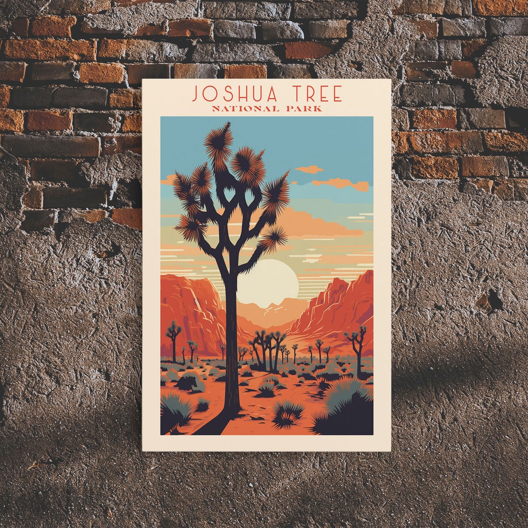 Joshua Tree National Park Art Print: Mid-century Modern Landscape - Etsy