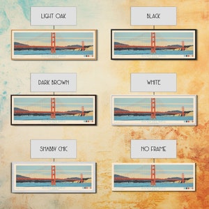 Golden Gate Bridge Framed Canvas Print: Vintage Travel Poster image 10
