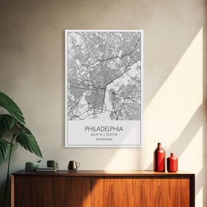 Philadelphia Street Map Art: Minimalist Pennsylvania City Canvas Print