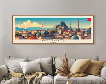 Gaziantep Turkey Art Print: Panoramic Cityscape, Travel Wall Decor